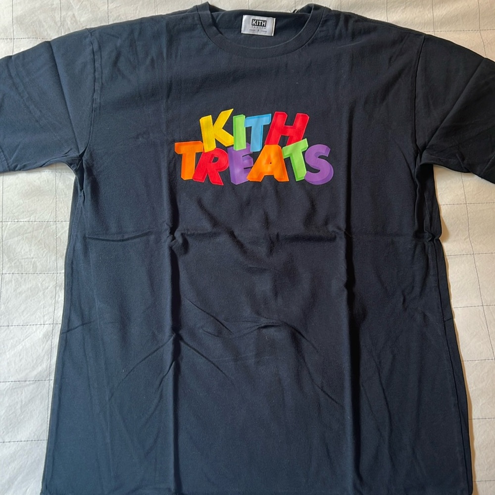 Kith Black Tee with Colorful Logo